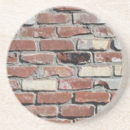 Old red brick wall coaster set