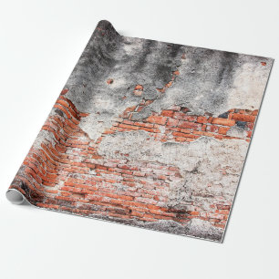 Old red brick wall rough of old temple in Ayutthay Wrapping Paper