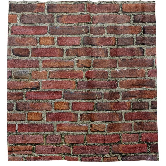 Old Red Brick Wall Shower Curtain (Front)