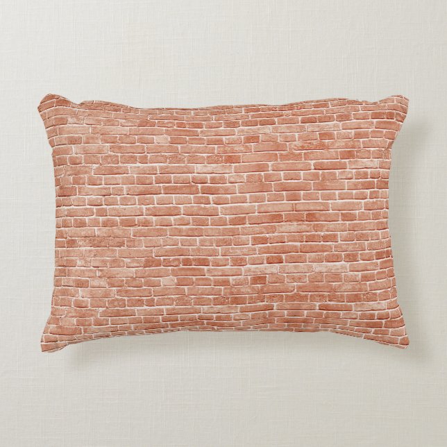 Old red brick wall texture. accent pillow (Front)