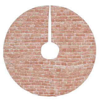 Old red brick wall texture. brushed polyester tree skirt