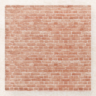 Old red brick wall texture. glass coaster