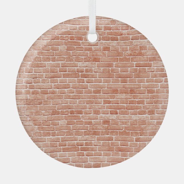 Old red brick wall texture. glass ornament (Front)