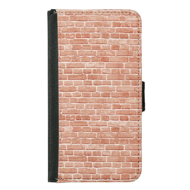 Old red brick wall texture. samsung galaxy wallet case (Front)