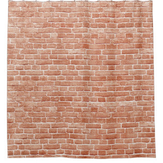 Old red brick wall texture. shower curtain