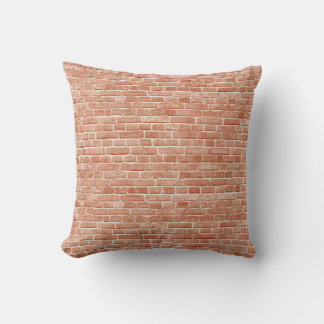 Old red brick wall texture. throw pillow
