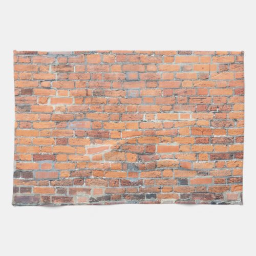 Old red brick wall texture towel