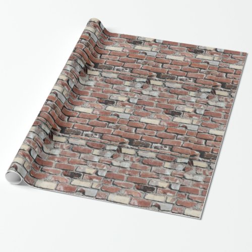 Old red brick wall wrapping paper