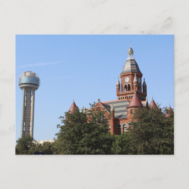 Old Red Courthouse and Reunion Tower # 2 Postcard (Front)