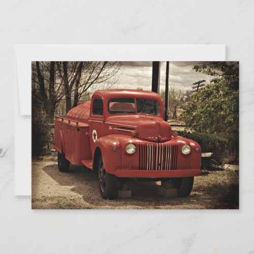 Old Red Fire Truck invitation