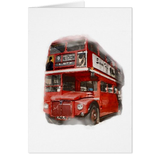 Old Red London Bus Cards (Front)