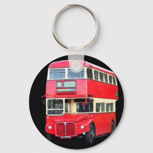 Old red London bus from around 1950 Keychain