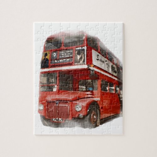 Old Red London Bus Jigsaw Puzzle