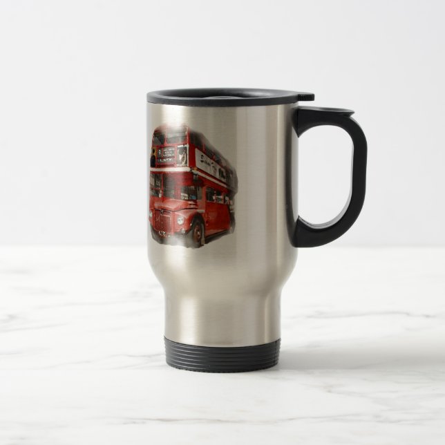 Old Red London Bus Travel Mug (Right)