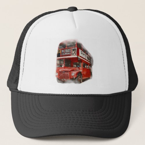 Old Red London Bus Trucker Hat