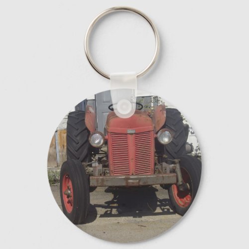 Old Red Tractor Keychain