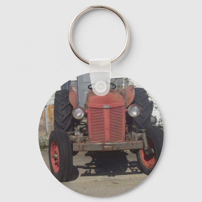 Old Red Tractor Keychain (Front)