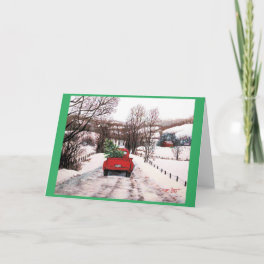 Old Red Trucks Christmas Card
