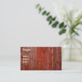 Old red wood business card (Standing Front)