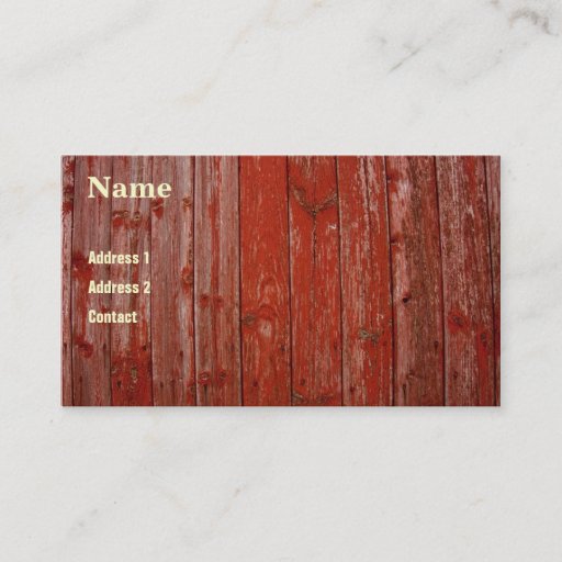 Customizable Old red wood business card templates