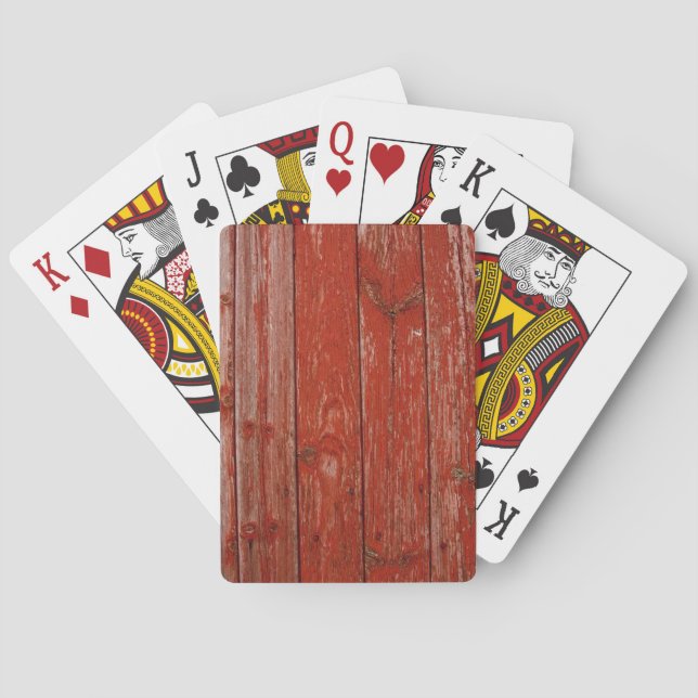 Old red wood poker cards (Back)