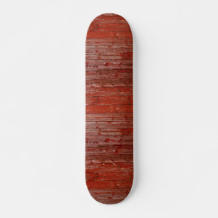 Old red wood skateboard deck