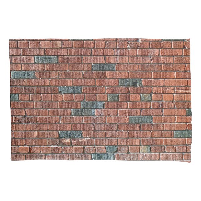 Old Reddish/Brownish Brick Wall Pillow Case (Front)