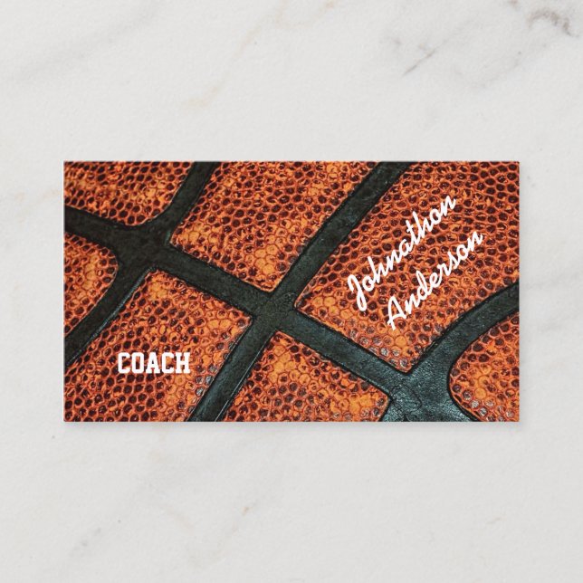 Old Retro Basketball Autographed Coach Business Card (Front)