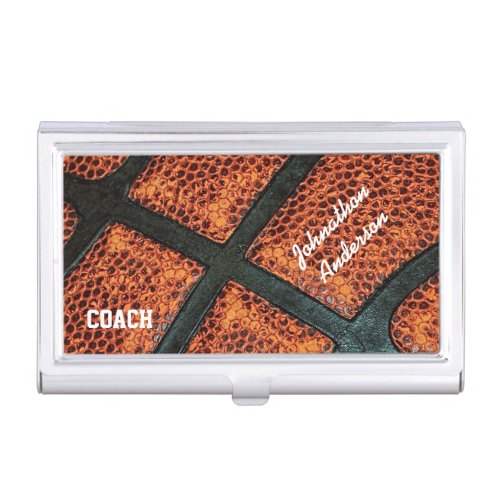 Old Retro Basketball Autographed Coach Case For Business Cards