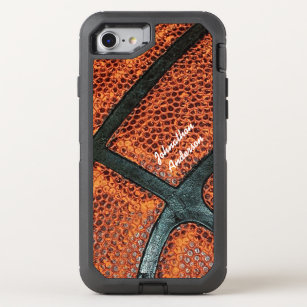 Old Retro Basketball Pattern With Name OtterBox Defender iPhone SE/8/7 Case
