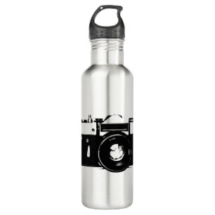 Old retro monochrome SLR camera Stainless Steel Water Bottle