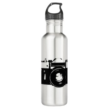 Old Retro Monochrome Slr Camera Stainless Steel Water Bottle by UDDesign at Zazzle