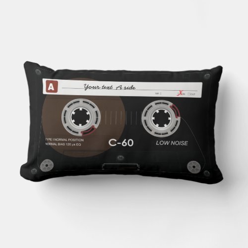 Old Retro Music Cassette MixTape Lumbar Pillow