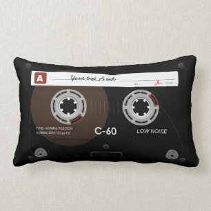 Old Retro Music Cassette MixTape Lumbar Pillow
