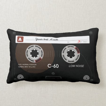 Old Retro Music Cassette Mixtape Lumbar Pillow