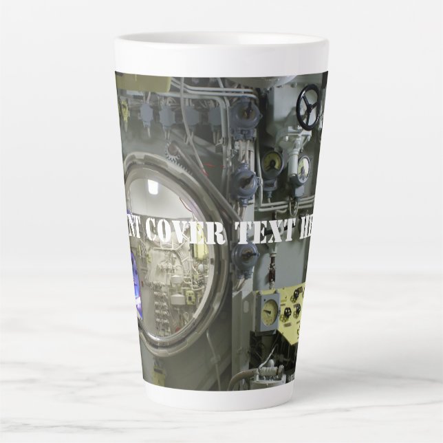 old retro submarine latte mug (Front)