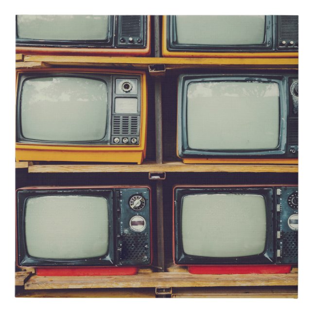 Old Retro Television Blank Screen Faux Canvas Print (Front)