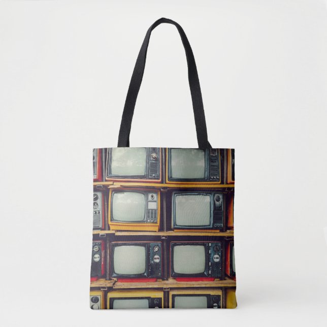 Old Retro Television Blank Screen Tote Bag (Front)