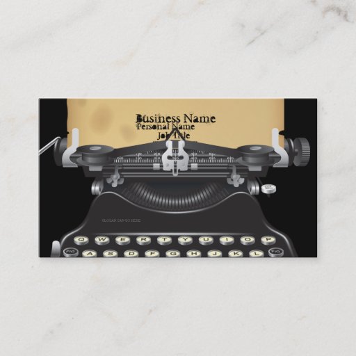 Customizable Old Retro TypeWriter Machine Business Card
