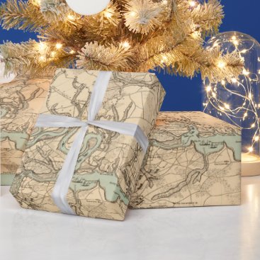 Old Richmond to Petersburg VA Civil War Map (1864) Wrapping Paper