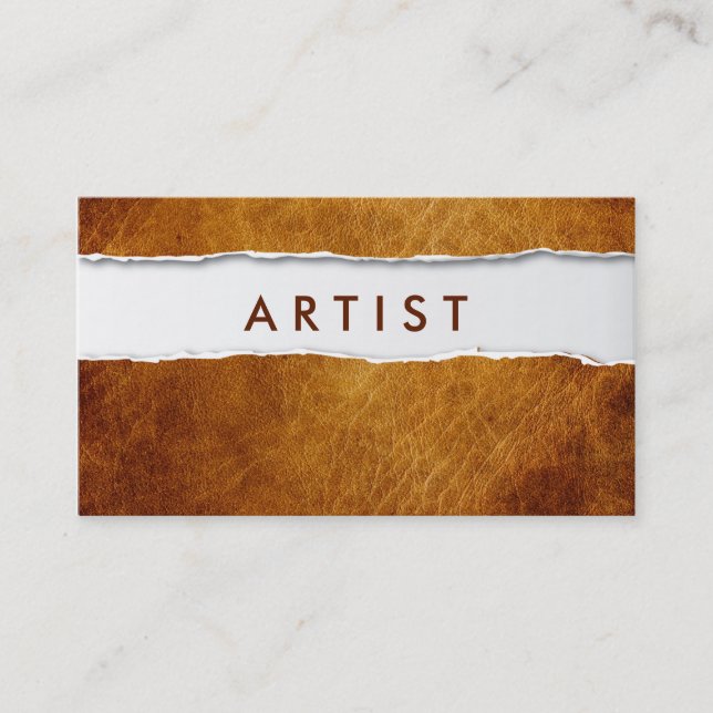 Old Ripped Paper Artist Business Card (Front)