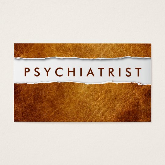 Old Ripped Paper Psychiatrist Business Card
