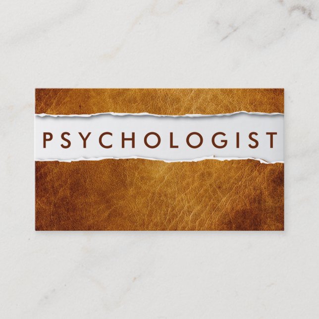 Old Ripped Paper Psychologist Business Card (Front)