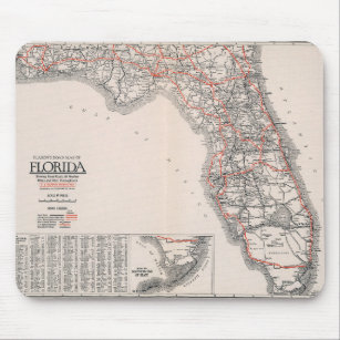 Old road map of florida united states of america mouse pad