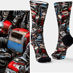 Old Robot Junkyard Industrial Technology Grunge Socks<br><div class="desc">Old Robot Junkyard Socks - -  Images are mirrored for symmetry when being worn - - see more great sock designs in my store.</div>
