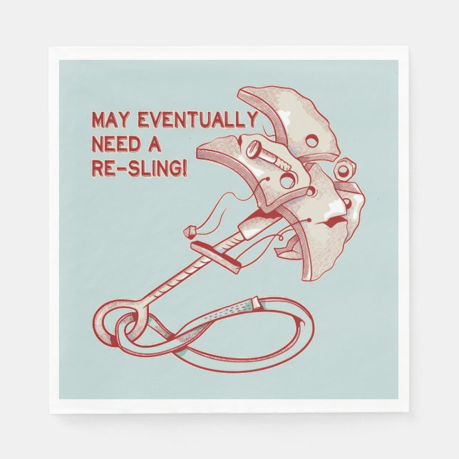 Old Rock climbing cam funny  Napkins (Front)