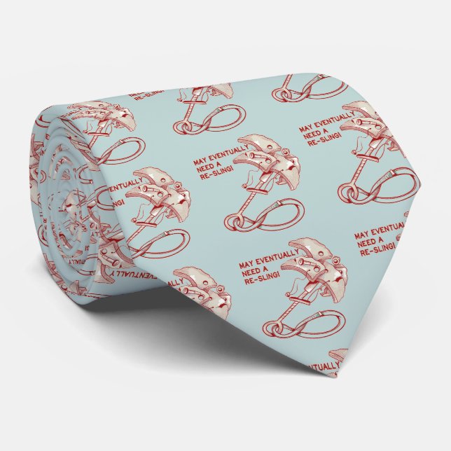 Old Rock climbing cam funny  Neck Tie (Rolled)