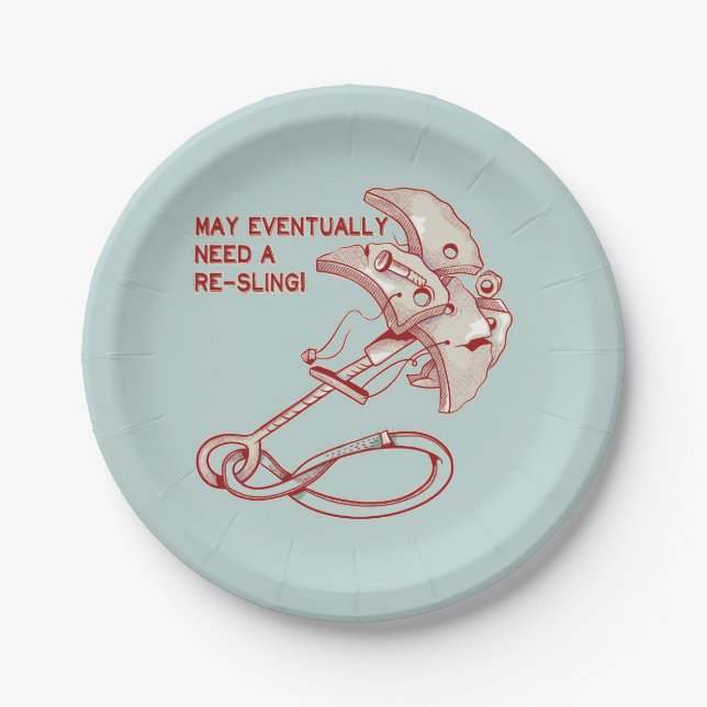 Old Rock climbing cam funny  Paper Plates (Front)