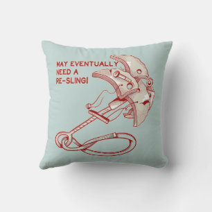 Old Rock climbing cam funny Throw Pillow