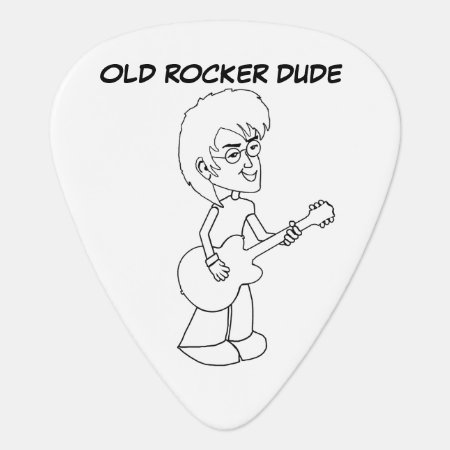 Old Rocker Dude Guitar Pick